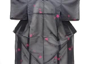 紗楓模様織り出し着物